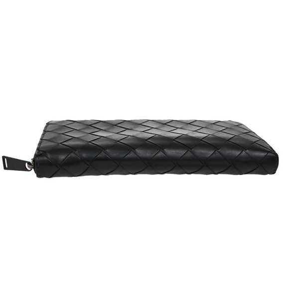 BOTTEGA VENETA Intrecciato Long Zipper Around Wallet Leather Black 65FC117 - Picture 4 of 13